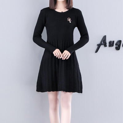 

New winter fat mm loose show thin lotus leaf hem in long hair dress