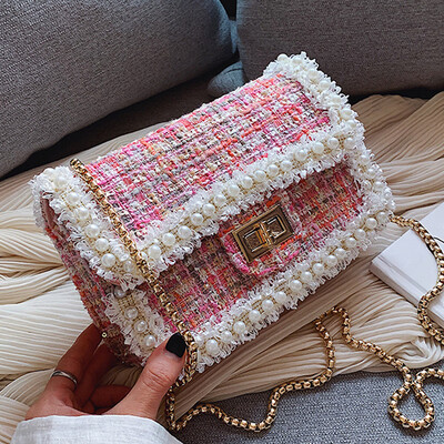 

The net red small bag female 2019 autumn new tide Korean version wild messenger bag chain fashion small square bag