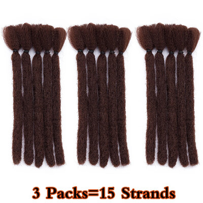 

3 Packs Short Dreadlocks Extensions Soft Synthetic Crochet Twist Hair Braids Faux Locs Dread Hairpieces Reggae Hippie Style