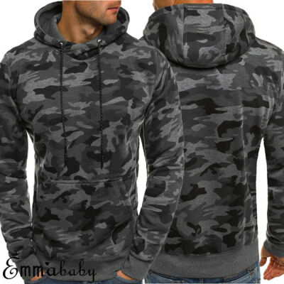 

Fashion Mens Warm Camouflage Printed Hoodies Casual Sweatshirt Pullover Tops