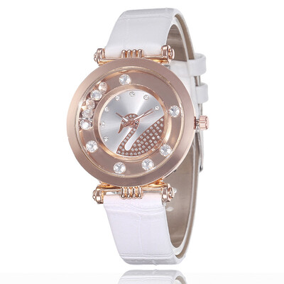 

Fashion ladies watch swan drift sand diamond leather strap popular quartz watch