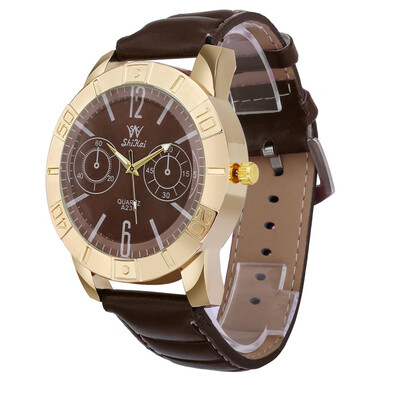 

Gobestart Luxury Men Business Watch Large Dial Watch Fashion Quartz Leather Belt Watch