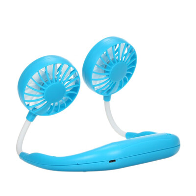 

New USB Rechargeable Wearable Portable Hand Free Neckband Fan Personal Mini Neck Double Fans 3 Speed Adjustable for Home Office