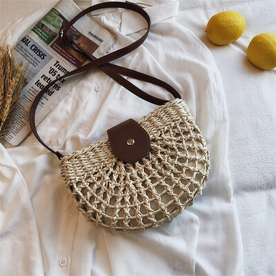 

Summer new personality small bag female 2019 new wave Korean version of the wild single shoulder slung fashion woven saddle bag