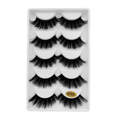 

5pairs 3D Mink False Eyelashes ​Thick Handmade Long Slender ​Fake Eyelashes