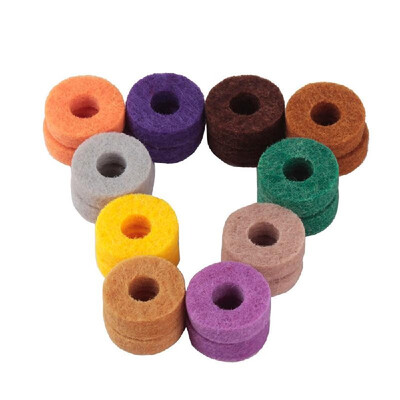 

20pcs Colorful Cymbal Stand Felt Washer Pad Replacement Round Soft for Drum Set Cymbals Random Color Delivery