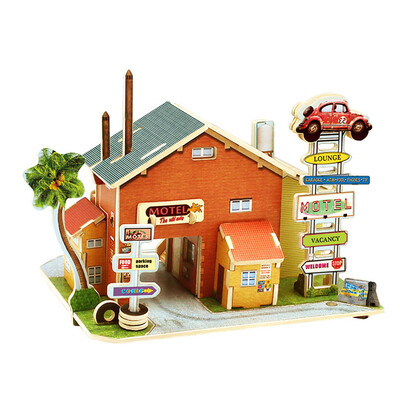 

3D Jigsaw Puzzle Wooden Toys Childrens Educational Wooden Chalets