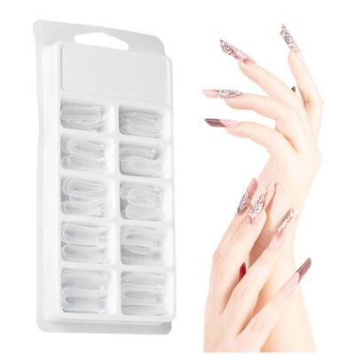 

Greensen 100pcs Clear Nail Form Full Cover Quick Building Gel Mold Tips Nail Extension DIY Manicure Tool