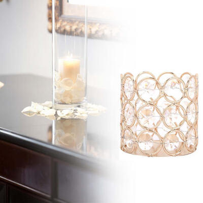 

Greensen Popular Practical Crystal Candlestick Gold Bucket Type Pen Holder Hardware Decoration