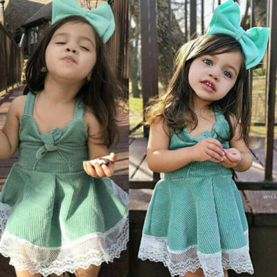 

AU Summer Toddler Kid Baby Girl Sleeveless Sling Tulle Dress Princess Outfits