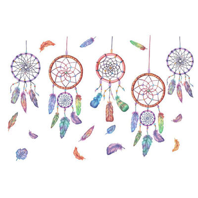 

PVC Waterproof Self-Adhesive Dreamcatcher Feather Wall Sticker DIY Decals