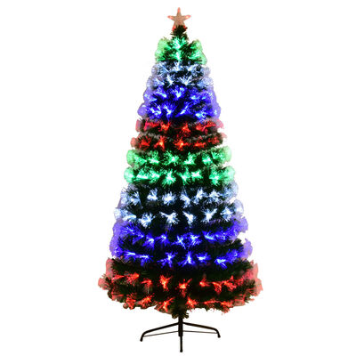 

Pre-Lit Fiber Artificial Christmas Tree w Multi-color LED Lights & Stand-6