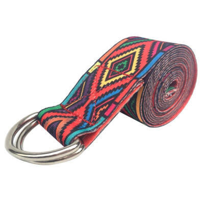 

Adjustable Printed Yoga Stretch Strap D-ring Belt Waist Leg Resistance Band