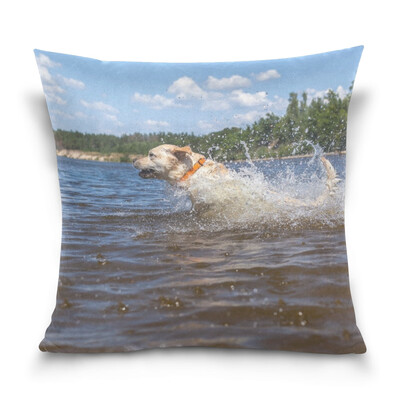 

ALAZA Throw Pillow Case Decorative Pillow Covers 16 X 16 inch Labrador Bathing The River Pattern Pillowcase
