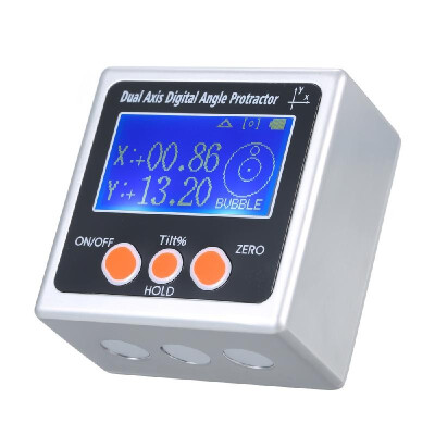 

Mini Dual Axis Digital Angle Protractor Zinc Alloy Shell 360° Measuring Range LCD Display Backlight Digital Inclinometer with Magn