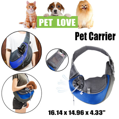 

Stylish Mesh Breathable Pet Puppy Carrier Cat Dog Outdoor Shoulder Bag Blue