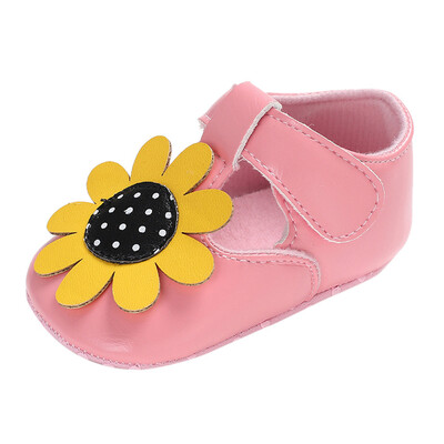 

Toddler Girl Sunflower Flower Leopard Newborn Anti-slip Baby Shoes