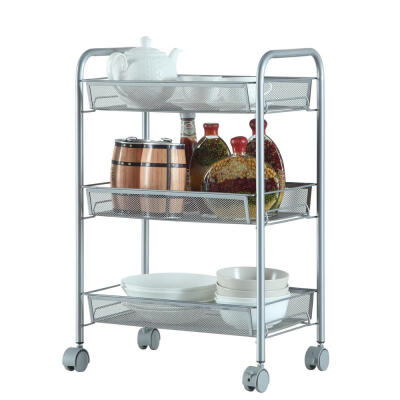 

Shelving Rack 3 Tier Rolling Kitchen Pantry Storage Utility Cart