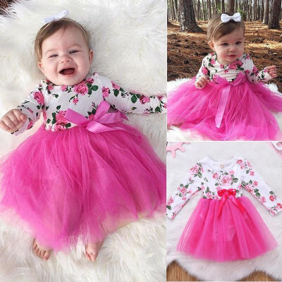 

Newborn Baby Girl Infant Romper Jumpsuit Bodysuit Tulle Lace Dress Clothe Outfit