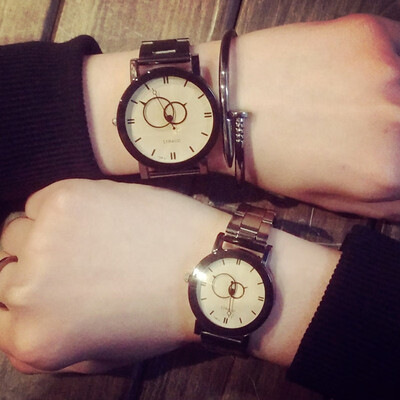 

Simple waterproof large dial watch student creative Harajuku style couple on quartz watch