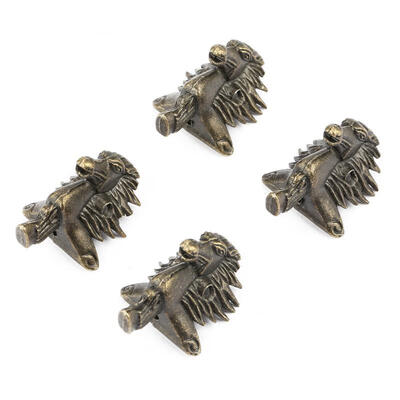 

Greensen 4pcs Antique Horse Shape Jewelry Chest Wood Box Decorative Feet Leg Corner Protector