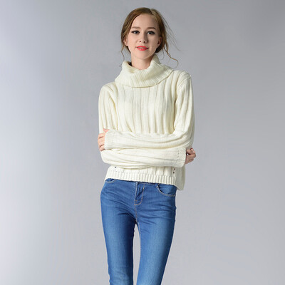 

PREISEI Autumn Winter Casual Elegant Solid Warm Turtleneck Knitted Thick Long Sleeve Pullover Mujer Sweater Top Women