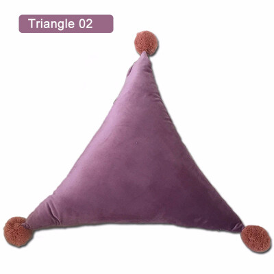 

New Simple Soft Velvet Pillow Seat Back Cushions TriangleRectangle Sofa Chair Home Living Room Car lumbar Decorative Pillows