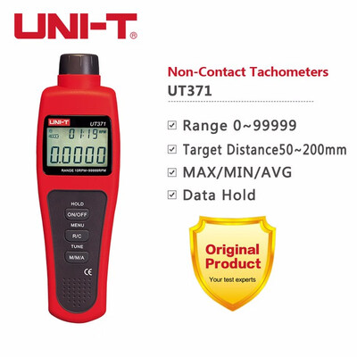 

UNI-T UT371 Handheld Non-Contact Tachometers RPM Range 10-99999 MAXMINAVG Target Speed Measuring Instruments Tester Meter