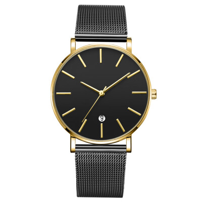 

Gobestart Fashion Simple Simple Casual Calendar Business Net With Strap Mens Watch