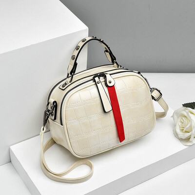 

2019 spring&summer new striped shoulder diagonal package Korean fashion casual ladies small square bag