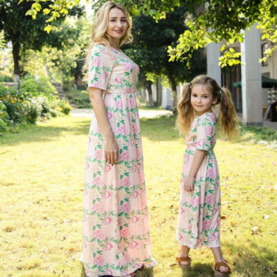 

Mother&Daughter Summer Parent-child Dress Family Matching Outfits Baby Girl