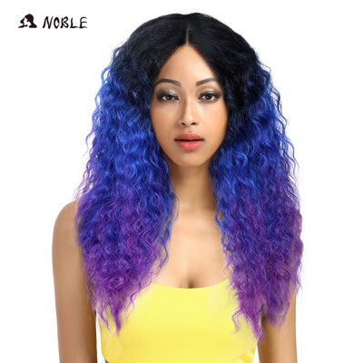 

Noble Hair Lace Front Ombre Blonde Wig 26inch Long Curl Kanekalon Synthetic Wigs For Black Women 16 COLOUR Free Shipping