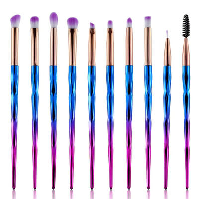

〖Follure〗10 Pcs Diamond Makeup Brush Set Powder Foundation Eyeshadow Cosmetic Brushes