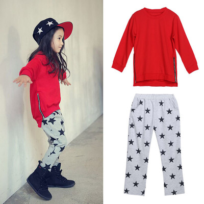 

Toddler Baby Kids Girl Outfits Sweatshirt TopsStar Pants 2pcs Clothes Set