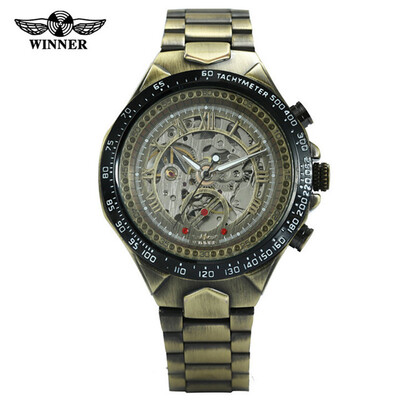 

〖Follure〗Luxury Monochrome Metal Strap Hollow Vintage Fashion Mens Mechanical Watch