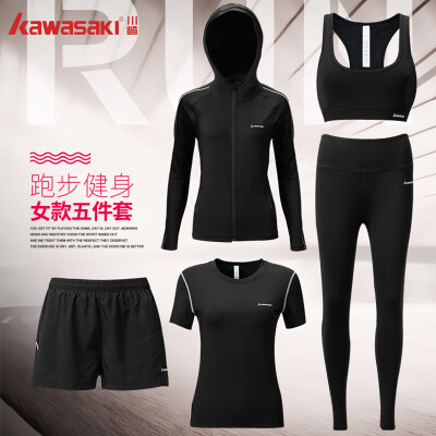 

Kawasaki KAWASAKI fitness clothing tights female sports suits badminton running season quick-drying short-sleeved training morning running shorts five-piece M