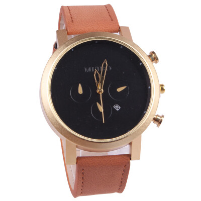 

Mens Simple Three-Piece Quartz Watch Mens Calendar Watch Scrub Belt Casual Watch