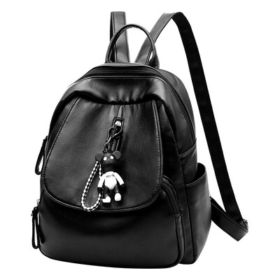 

2018 new womens backpack soft leather Korean fashion handbags wild casual bag travel backpack tide bag