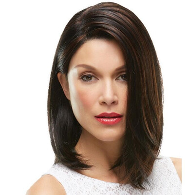 

Wig short straight hair lady gradient false headgear