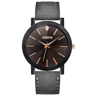 

Gobestart Men Women Leather Strap Line Analog Quartz Ladies Wrist Watches Fashion Watch