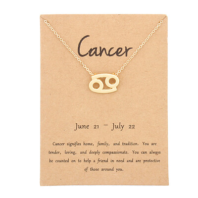 

12 Constellation Pendant Necklace Zodiac Sign Necklace Birthday Gifts Message Card for Women Girl