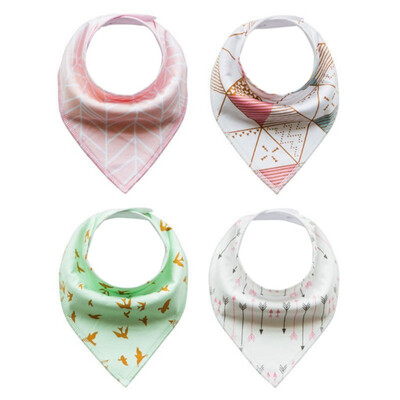 

Multi-function Baby Bibs Saliva Towel Arrow Animal Cartoon Burp Cloths Triangle Cotton Accessories 4pcsSets