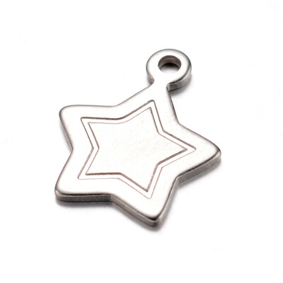 

304 Stainless Steel Charms Heart Tag Charms Stainless Steel Color 165x135x1mm Hole 15mm