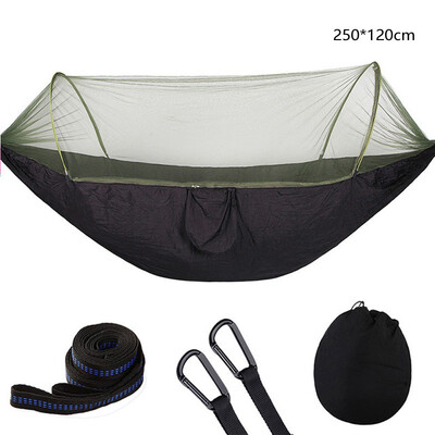 

Automatic unfolding Portable Outdoor Camping Hammock with Mosquito Net Parachute Hammocks Beds Hanging Swing Sleeping Bed Tree Ten