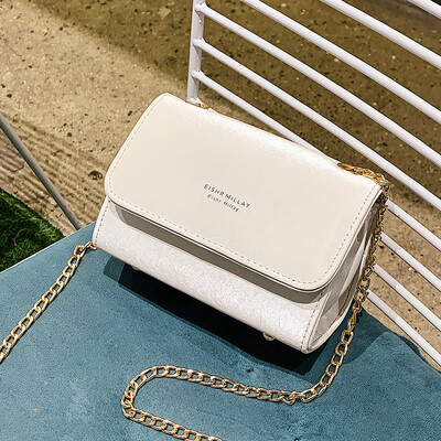 

Korean version of Chic lady fashion slanting small white square bag fashion chain one-shoulder fairy bag