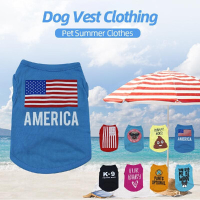 

Dog Shirt Dog T-Shirts Dog Summer Clothes Printed Pet Vest Clothing Party Apparels Pet Summer Clothes for Small Puppy Dogs Cats Su