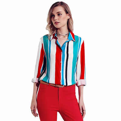 

Suit collar color long sleeve business white collar blouse top