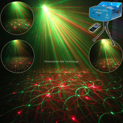 

ESHINY Mini R&G Remote 4 Patterns Laser Projector Club Bar Coffee Shop Dance Disco Party Xmas DJ Stage Effect Light Show R4