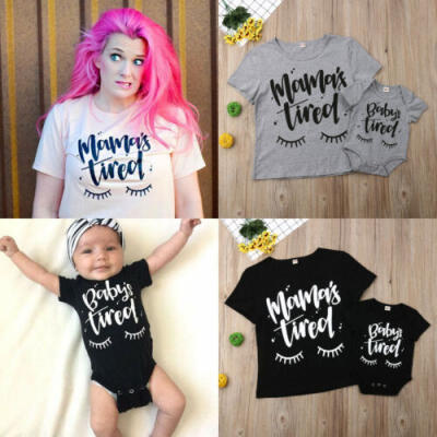 

Summer Family Clothes Mother Baby Womens Girls Boy Short Sleeve Romper T-Shirt