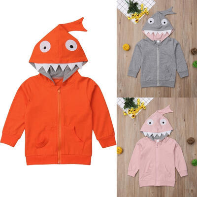 

1-5Y Kids Baby Boys Girl Autumn Hoodie Top Hooded Zipper Coat Jacket Clothes